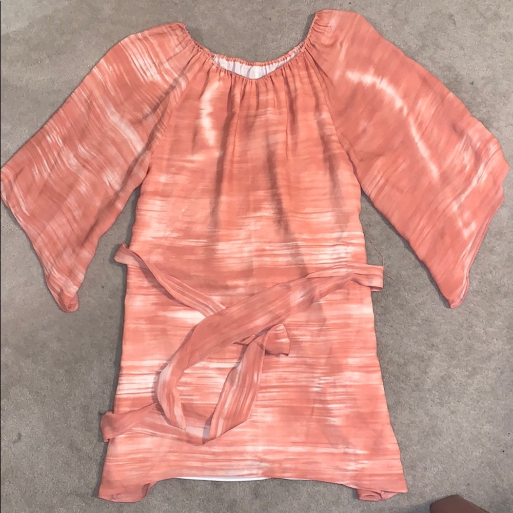 Alice and Olivia pink/peach chiffon dress